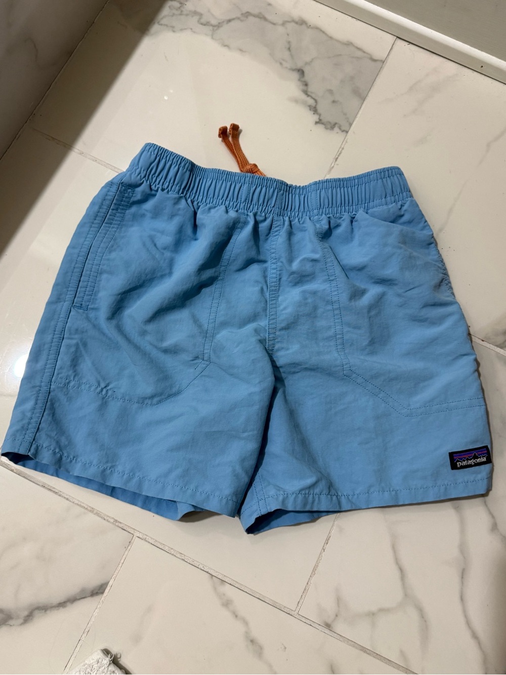 Patagonia Youth Boys Blue Swim Trunks Shorts Size M Lined Quick Dry NWOT